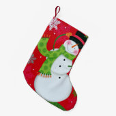 Happy Snowman Kleine Kerstsok (Voorkant (Hangend))