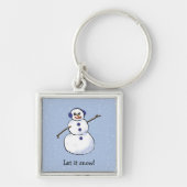 Happy Snowman: Laat het sneeuwen! Aangepaste Sleut Sleutelhanger (Voorkant)