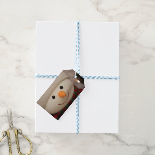 Happy Snowman Labels Cadeaulabel (Met Touw)