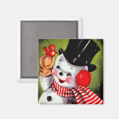 Happy Snowman  Magneet (Voorkant / Achterkant)