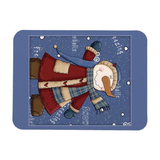 Happy Snowman Magneet (Horizontaal)