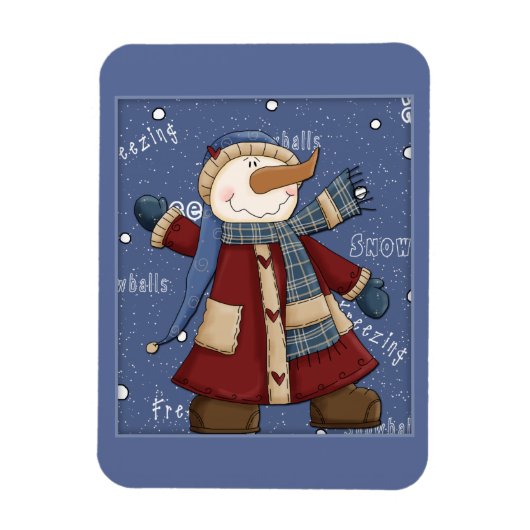 Happy Snowman Magneet (Verticaal)