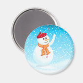 Happy Snowman Magnet (Voorkant / Achterkant)