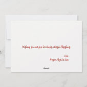 Happy Snowman Merry Christmas Aangepaste naam en f Feestdagenkaart (Achterkant)