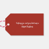 Happy Snowman Merry Christmas Custom familienaam Cadeaulabel (Achterkant Horizontaal)