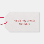 Happy Snowman Merry Christmas Custom familienaam Cadeaulabel (Achterkant Horizontaal)