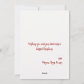 Happy Snowman Merry Christmas Custom familienaam Feestdagenkaart (Achterkant)