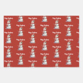 Happy Snowman Merry Kerstmis Inpakpapier Vel (Voorkant 2)