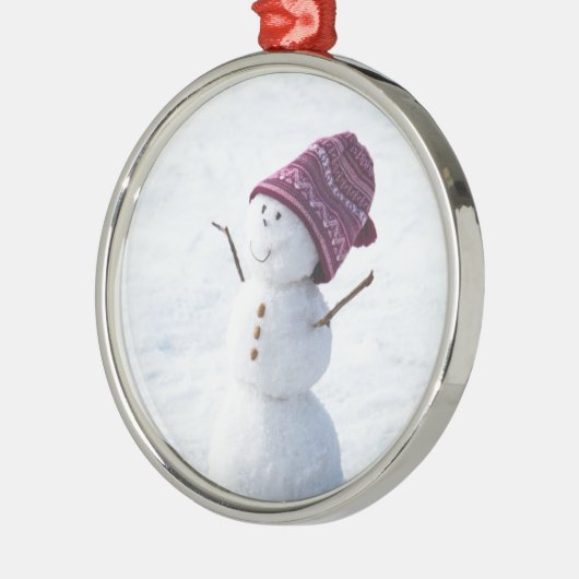 Happy Snowman Metalen Ornament (Links)