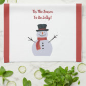 Happy Snowman op keukenhanddoeken (Gevouwen)