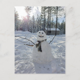 Happy Snowman originele winterfotografie Briefkaart