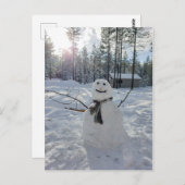Happy Snowman originele winterfotografie Briefkaart (Voorkant / Achterkant)