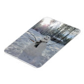 Happy Snowman originele winterfotografie Magneet (Linkerzijde)