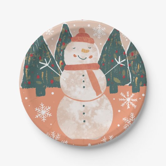 Happy Snowman Paper Bord (Voorkant)