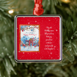 Happy Snowman past zich aan Metalen Ornament