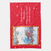 Happy Snowman past zich aan Theedoek (Verticaal)