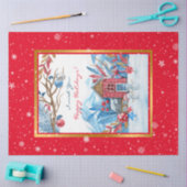 Happy Snowman past zich aan Tissuepapier (Craft)