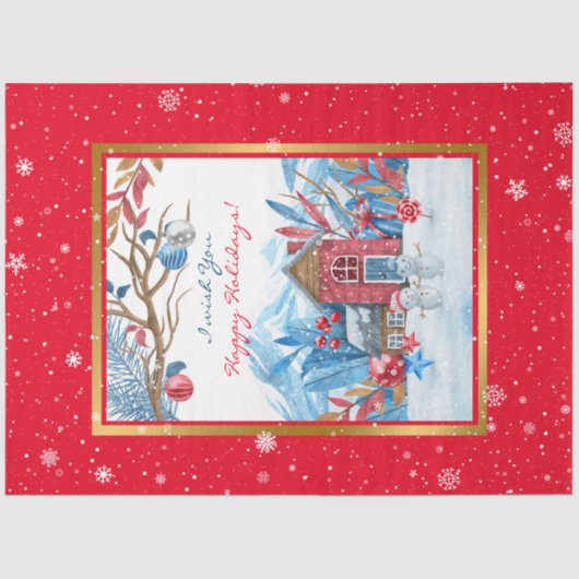 Happy Snowman past zich aan Tissuepapier (Voorkant)