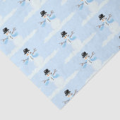 Happy Snowman Pattern Blue Kerstwinter Tissuepapier (Detail)