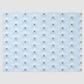 Happy Snowman Pattern Blue Kerstwinter Tissuepapier (Voorkant)