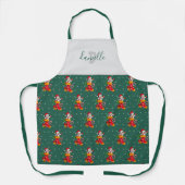 Happy Snowman Pattern kerst aangepaste monogrammen Schort (Voorkant)