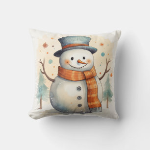 Happy Snowman Pillow Kussen