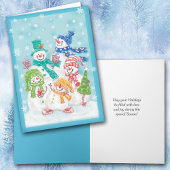 Happy Snowman Retro-kerstkaart Feestdagen Kaart