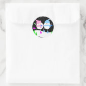 Happy Snowman Ronde Sticker (Tas)