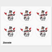 Happy Snowman Ronde Sticker (Vel)