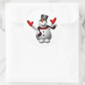 Happy Snowman Ronde Sticker (Tas)