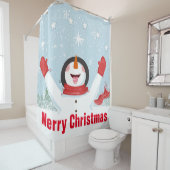 Happy Snowman Shower Curtain Douchegordijn (In situ)