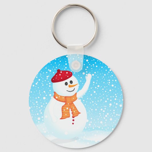 Happy Snowman Sleutelhanger (Voorkant)