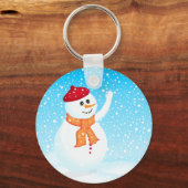 Happy Snowman Sleutelhanger (Voorkant)