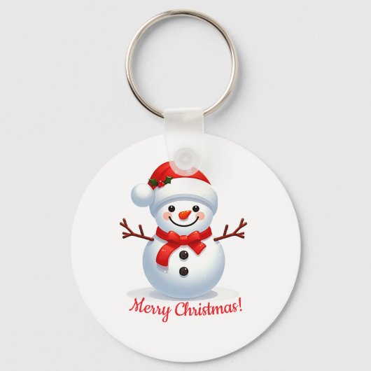 Happy Snowman Sleutelhanger (Voorkant)