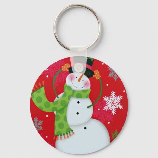 Happy Snowman Sleutelhanger (Voorkant)