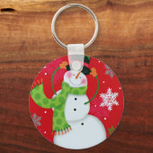 Happy Snowman Sleutelhanger (Voorkant)