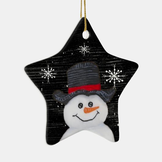 Happy Snowman Star Ornament (Rechts)