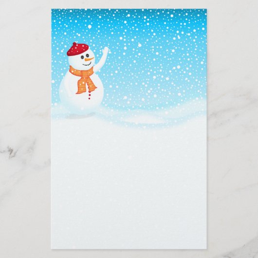 Happy Snowman Stationery Briefpapier (Voorkant)