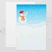 Happy Snowman Stationery Briefpapier (Voorkant / Achterkant)