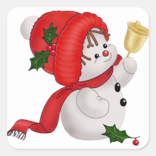 Happy Snowman Sticker (Voorkant)