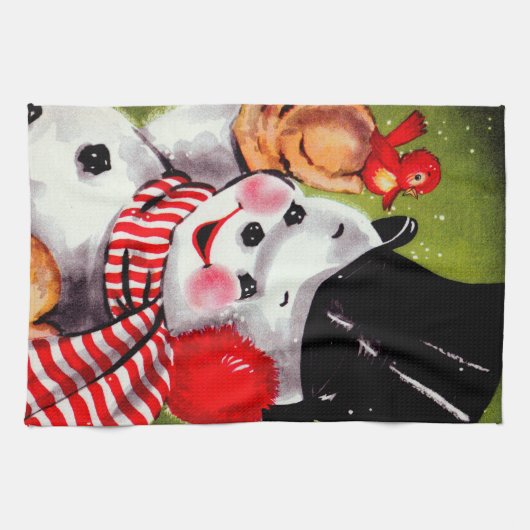 Happy Snowman  Theedoek (Horizontaal)