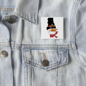 Happy Snowman Tshirts en Gifts Vierkante Button 5,1 Cm (In situ)