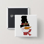 Happy Snowman Tshirts en Gifts Vierkante Button 5,1 Cm (Voorkant /achterkant)