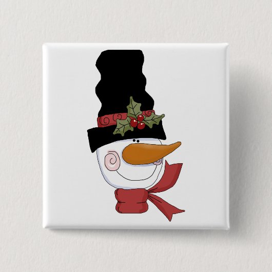 Happy Snowman Tshirts en Gifts Vierkante Button 5,1 Cm (Voorkant)