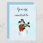 Happy Snowman Uitnodiging (Voorkant / Achterkant)