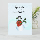 Happy Snowman Uitnodiging (Staand voorkant)