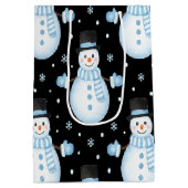 Happy Snowman Vibes Frosty Christmas Designs Medium Cadeauzakje (Achterkant)