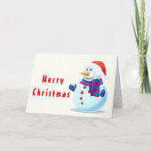 Happy Snowman Vrolijk Kerstfeest Kaart (Voorkant)