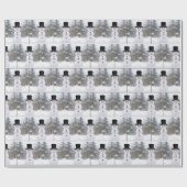 Happy Snowman Wearing a Top Hat Cadeaupapier (Vlak)