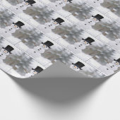 Happy Snowman Wearing a Top Hat Cadeaupapier (Hoek)